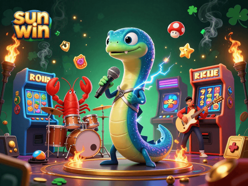 Experience the thrill with sun win at the underwater casino featuring dynamic characters and game elements.