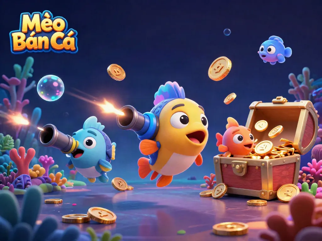 Shooting game Mẹo Bắn Cá showcases vibrant underwater elements and dynamic visuals.