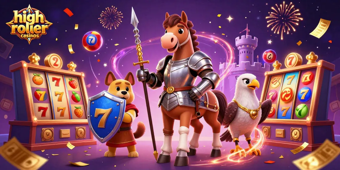 Experience the excitement of high roller casinos with vibrant slot reels and an engaging atmosphere.