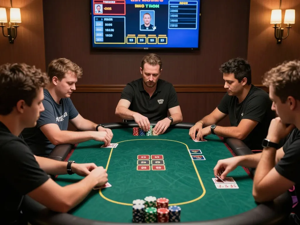 Participants are playing Texas Hold'em in an engaging online casino setup, showcasing hz 88 gaming strategies.