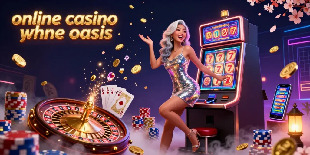 Experience the thrill of online casino ohne oasis with vibrant visuals of slots and a celebratory atmosphere.