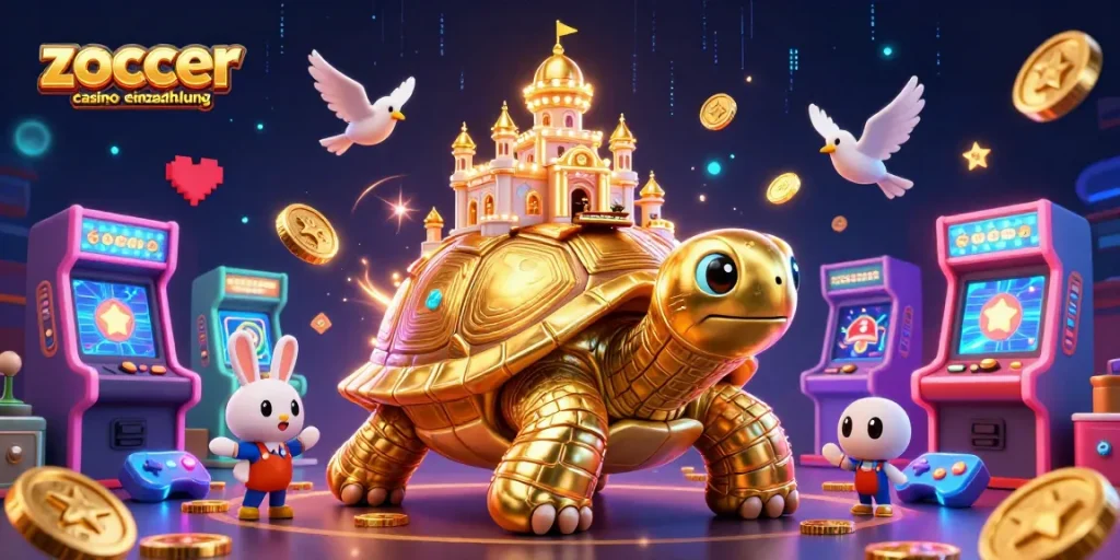Zoccer Casino ohne Einzahlung genießen und Gewinne mit einer einzigartigen 3D-Casino-Illustration erleben