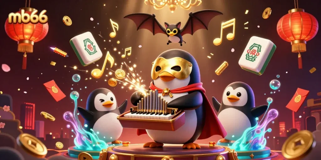 mb66 players winning with golden coins in a dynamic casino scene featuring unique characters.
